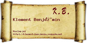 Klement Benjámin névjegykártya