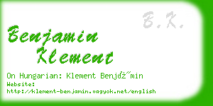 benjamin klement business card